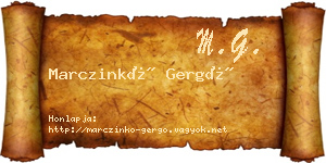 Marczinkó Gergő névjegykártya